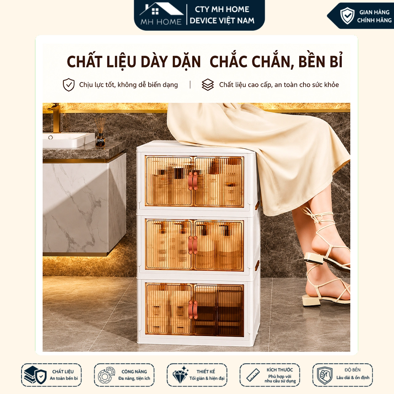 Tủ Đa Năng Nhiều Tầng Có Bánh Xe - Tủ Nhựa Đựng Quần Áo Đồ Chơi Cho Bé Có Cửa Chống Bụi Giúp Phòng Gọn Gàng MH Home